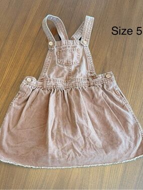 Size 5 Kids Tan Corduroy Overall Skirt